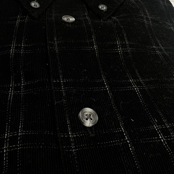 Vintage Preswick & Moore Button Down Shirt Adult XXL  Black Plaid Cotton Men NWT - Picture 6 of 7